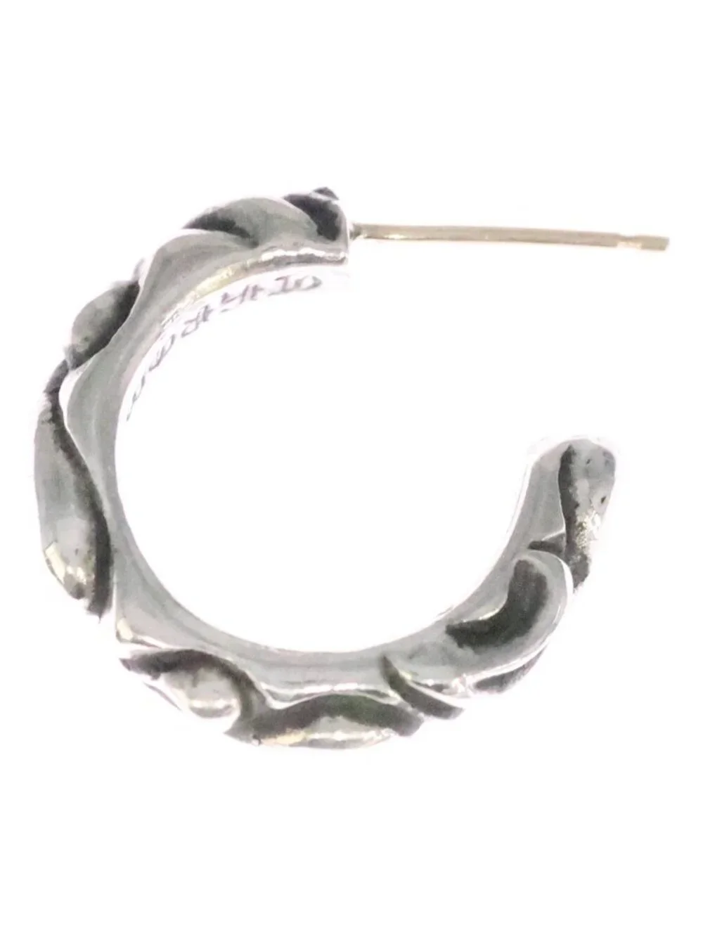 Chrome Hearts Hoop Scrool Scroll Earrings Silver